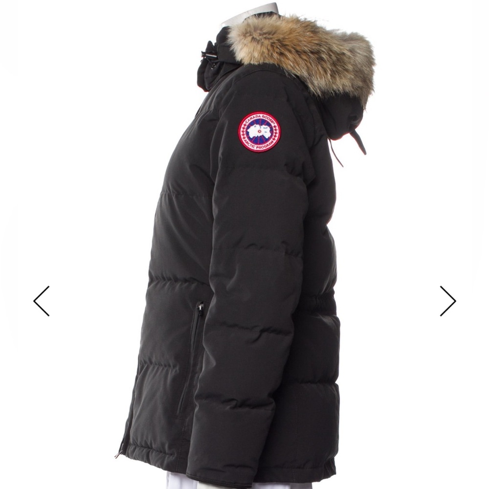 CANADA GOOSE Women’s Medium Black Chelsea Fur Lined Hooded Down Parka Gorpcore - Picture 2 of 16